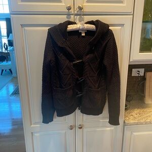 Forever 21 Black Knit Toggle Sweater Jacket